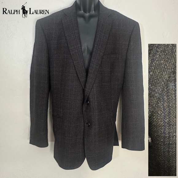 Lauren by Ralph Lauren Plaid Wool Blazer 48L Gently worn 100% wool 2 button - Picture 1 of 4